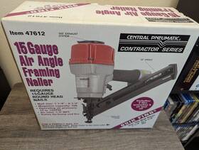 47612 Central Pneumatic Contractor Series 15 Gauge Air Angle Framing Nailer 47612 Central Pneumatic Contractor Series 15 Gauge Air Angle Framing Nailer