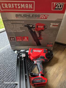 Craftsman 885911747110 V20 Brushless Rp Cordless 21 Degree Plastic Collated Framing Nailer Craftsman 885911747110 V20 Brushless Rp Cordless 21 Degree Plastic Collated Framing Nailer