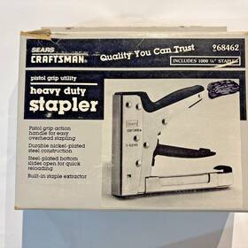 9-68462 Craftsman Sears Heavy Stapler Hand Made Usa 968462 Steel Plated In Original Box 9-68462 Craftsman Sears Heavy Stapler Hand Made Usa 968462 Steel Plated In Original Box