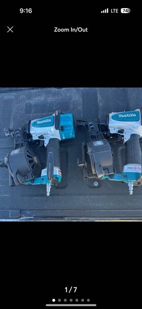 An454-r Makita 1-3/4 Inch Pneumatic Coil Roofing Nailer Reconditioned Lot Of 2 Bundl