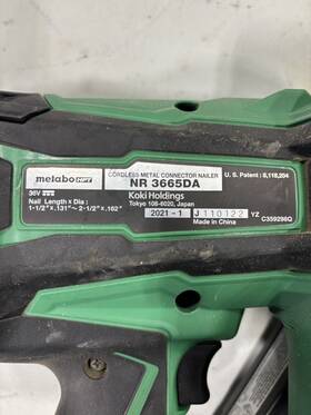3665da Metabo Hpt Cordless Metal Connector Nailer Nr 36v Nail Gun Tool - 1 1/2 Inch 3665da Metabo Hpt Cordless Metal Connector Nailer Nr 36v Nail Gun Tool - 1 1/2 Inch