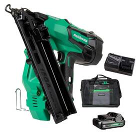 Metabo Hpt 717709029347 18v Multivolt Angled Cordless Finish Nailer Kit 15 Gauge 1-1/4 Inch