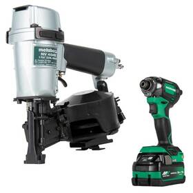 Metabo Hpt 717709029712 Pneumatic Roofing Nailer 18v Impact Driver Pro Bundle Kit 1-3/4-inch Coil Metabo Hpt 717709029712 Pneumatic Roofing Nailer 18v Impact Driver Pro Bundle Kit 1-3/4-inch Coil