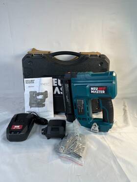Nbv5040 Neu Master Battery Powered Air Cylinder 2-in-1 Brad Nailer And Stapler Gun