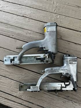 Ma-s16-l Paslode Framing Nailer Lot Mustang Muw16r Tools Working
