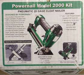 02-2000ki Powernail 2000 Kit Pneumatic Flooring Nailer 20ga L-cleats Nice
