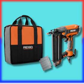 Ridgid 744759158635 Pneumatic 18-gauge 2-1/8 Inch Brad Nailer With Tool Bag Sample Nails Ridgid 744759158635 Pneumatic 18-gauge 2-1/8 Inch Brad Nailer With Tool Bag Sample Nails