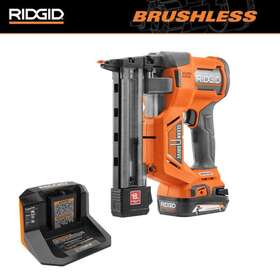 R09850k Ridgid 18v Brushless 18ga Narrow Crown Stapler With 1 2.0ah Battery And R09850k Ridgid 18v Brushless 18ga Narrow Crown Stapler With 1 2.0ah Battery And