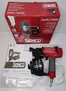 Pro445 Senco Roofpro 445 Xp Coil Roofing Nailer 3/4 Inch To 1-3/4 .120 Shank Excellent Pro445 Senco Roofpro 445 Xp Coil Roofing Nailer 3/4 Inch To 1-3/4 .120 Shank Excellent