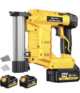 Kf100347-03 Silvel 21v Cordless Nail Gun 2-in-1 Electric Brad Nailer Stapler With 2 Kf100347-03 Silvel 21v Cordless Nail Gun 2-in-1 Electric Brad Nailer Stapler With 2