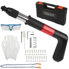 75-pt2008 Stalwart Mini Nail Gun Manual Wall Fastening Tool Kit With 20 Nails Safety Glasses