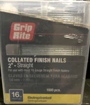 Grip-rite 16-GAUGE Galvanized Straight Finish Nail, In. (1000 Ct.) GRF162M. Fixed Price $14.95.