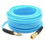 3/8" 100 Feet Light Blue Pu Hose Kit 200 Psi W/ 1/4" Brass "s" Coupler And Plug. Fixed Price $103.12.