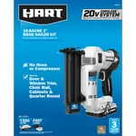 Hart 20V Cordless System Brad Nailer Kit, 18-GAUGE 2", Brand New, Factory Sealed. Fixed Price $139.99.