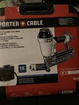 Porter Cable FN250C 16GA Straight Finish Nailer Kit. Fixed Price $125.00.