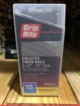 Grip Rite 15 Ga 2-1/2" Angled Collated Finish Nails Fn Style (1000 Ct). Fixed Price $19.95.