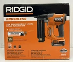 MA6 Ridgid 18V Brushless Cordless 18-GAUGE 2-1/8 In. Brad Nailer Kit R09891K New. Fixed Price $150.00.