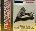 15 Gauge 2-1/2" Angle Finish Nailer Kit, Tradesman #8560 Magnesium Series "new". Fixed Price $49.00.