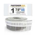 1-7/8" X .086 Ring 304SS Coil Nails 0-DEG Plastic 1,200CT DFCN178RS. Fixed Price $104.34.