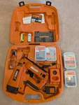 Paslode 900600 Cordless 16 Gauge Angled Finish Nailer W/case & Extras. Fixed Price $79.00.