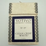 Nib Votivo Clean Crisp White No. 19A. Aromatic Candle 7.3OZ 50+ Hours Wax Jar. Fixed Price $39.95.