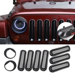 Front Grille Inserts & Headlight Trim Bezels Cover For Jeep Wrangler Jku 07+. Fixed Price $32.99.
