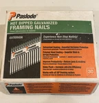 Paslode Framing Nails 650383 30 Degree Galvanized 3/8X .113 Gouge 2000 Per Box. Fixed Price $69.50.