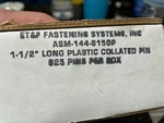 Et&f ASM-144-0150P Collated Smooth Shank Galvanized Pins 1-1/2" 625 Per Box. Fixed Price $30.00.