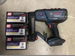 Bosch Brushless Gauge 3/8" Narrow Crown Stapler GTH18V-18MN&15000 Sx. Fixed Price $325.00.