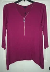 New Cable & Guage Chunky Zipper 1/2 Stretch Viscose Top T-shirt Pink Nwt. Fixed Price $17.99.