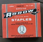 Genuine Arrow 1/2" Staples - 1250 Precision Fasteners Use Stapler. Fixed Price $9.00.