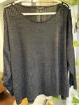 Cable Gauge Women 3X Black Silver Metallic Knit Pullover 3/4 Sleeve Shirt Nwt. Fixed Price $19.88.