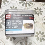 Grip Rite Roofing Nails 15 Coil 1-1/4 Electrogalvanized 600 Pack. Fixed Price $20.00.