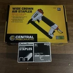 Central Pneumatic 20 Gauge Wide Crown Air Stapler 68029. Fixed Price $31.50.