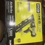 Ryobi One+ Hp Brushless 18V 15GA Angled Finish Nailer PBL375B (tool Only). Fixed Price $180.00.