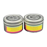 Votivo Aromatic Candle Tins Lot Of 2 - Super Fruit 4 Oz Each New. Fixed Price $22.00.
