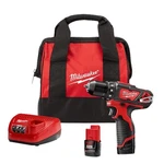2407-22 M12 Cordless 3/8 Drill Driver Kit W/ Batteries, Charger & Bag. Fixed Price $149.99.