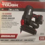 Hyper Tough HTBR50 20V Max Li-ion 2.0AH Cordless 18-GAUGE Brad Nailer W/battery. Fixed Price $59.99.
