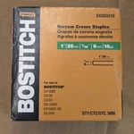 Stanley Bostitch SX50351G Narrow Crown Staples (qty 5000) 1" 7/32 18 Gauge. Fixed Price $16.99.
