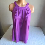 Cable & Gauge Viscose Spandex Pleat Front Shirt Top Tank Blouse Brnt Purple. Fixed Price $32.99.