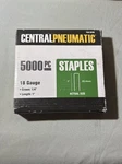 Central Pneumatic 5000 Pc Staples Gauge 18 Crown: 1/4" X Length: 25.4MM Nib. Fixed Price $13.00.