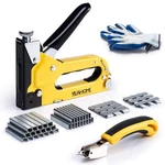 Upholstery 4 In 1 Gun Heavy Duty, With 6000 Staples, Remover, Gloves, Man. Fixed Price $28.65.