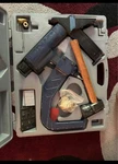 Central Pneumatic Contractor Series Floor Stapler With Hammer Case #90399 - Nice. Fixed Price $80.00.