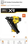 New Dewalt 20V Max Xr Framing Nailer DCN930B. Fixed Price $339.99.