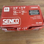 Senco C06BAAP 3/8 Crown Leg 22 Gauge Galvanized Finish Staples 50,000 Ct. Fixed Price $47.50.