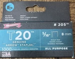 Arrow #205 T20 Staples 5/16 8MM-1EA Bx Of 1000PCS-RARE-LIMITED SUPPLY-SHIP24HRS. Fixed Price $139.88.