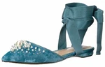 The Fix Women's Porter Pointed Toe Ankle Wrap Flat Slide Pearls Sea Green 6.5. Fixed Price $9.29.