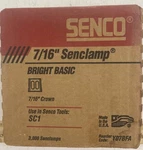 Senco 7/16" Senclamp Staples SC1 Bright Basic 3000 Ct Open Box. Fixed Price $105.00.