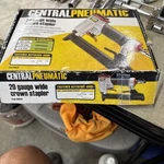 Central Pneumatic Wide Crown Air Stapler 20 Gauge For Carpets Furniture Tool. Fixed Price $41.85.