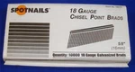 Spotnails #18010 5/8" Chisel Point Brads Gauge Galvanized. Fixed Price $24.99.